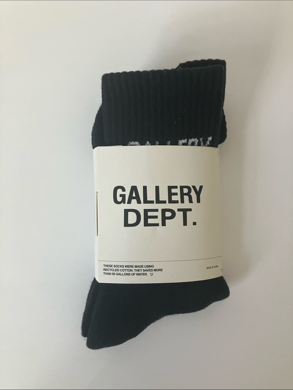 Gallery Dept Black Ribbed Crew Socks